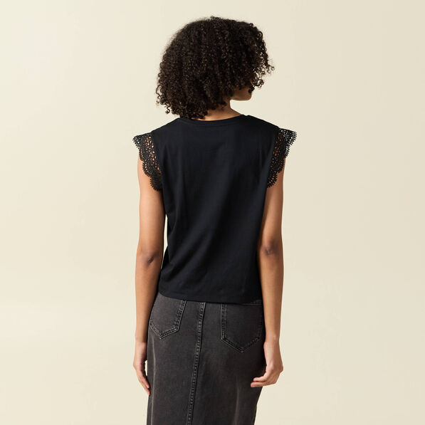 T-shirt manches courtes noir femme