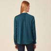 Blouse manches longues bleu canard femme
