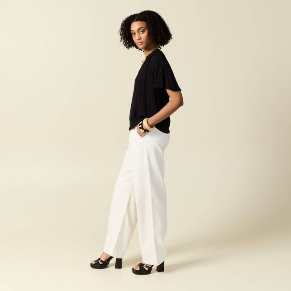 Blouse manches courtes noir femme