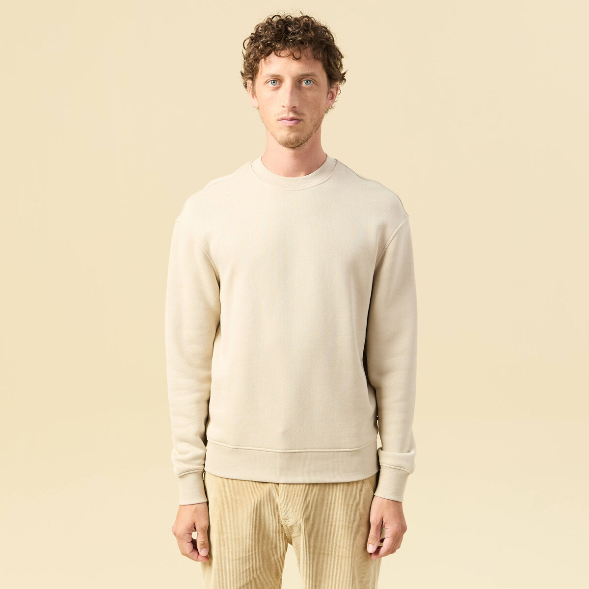 Sweat manches longues sable homme