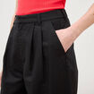 Pantalon barrel coupe loose taille haute noir femme