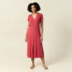 Robe longue droite rose framboise femme