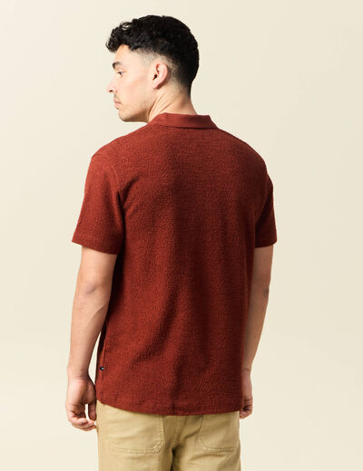 Polo manches courtes marron cognac homme