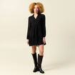 Robe manches longues doubl&eacute;e noir femme