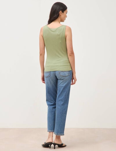 D&eacute;bardeur ajust&eacute; col b&eacute;nitier vert kaki femme