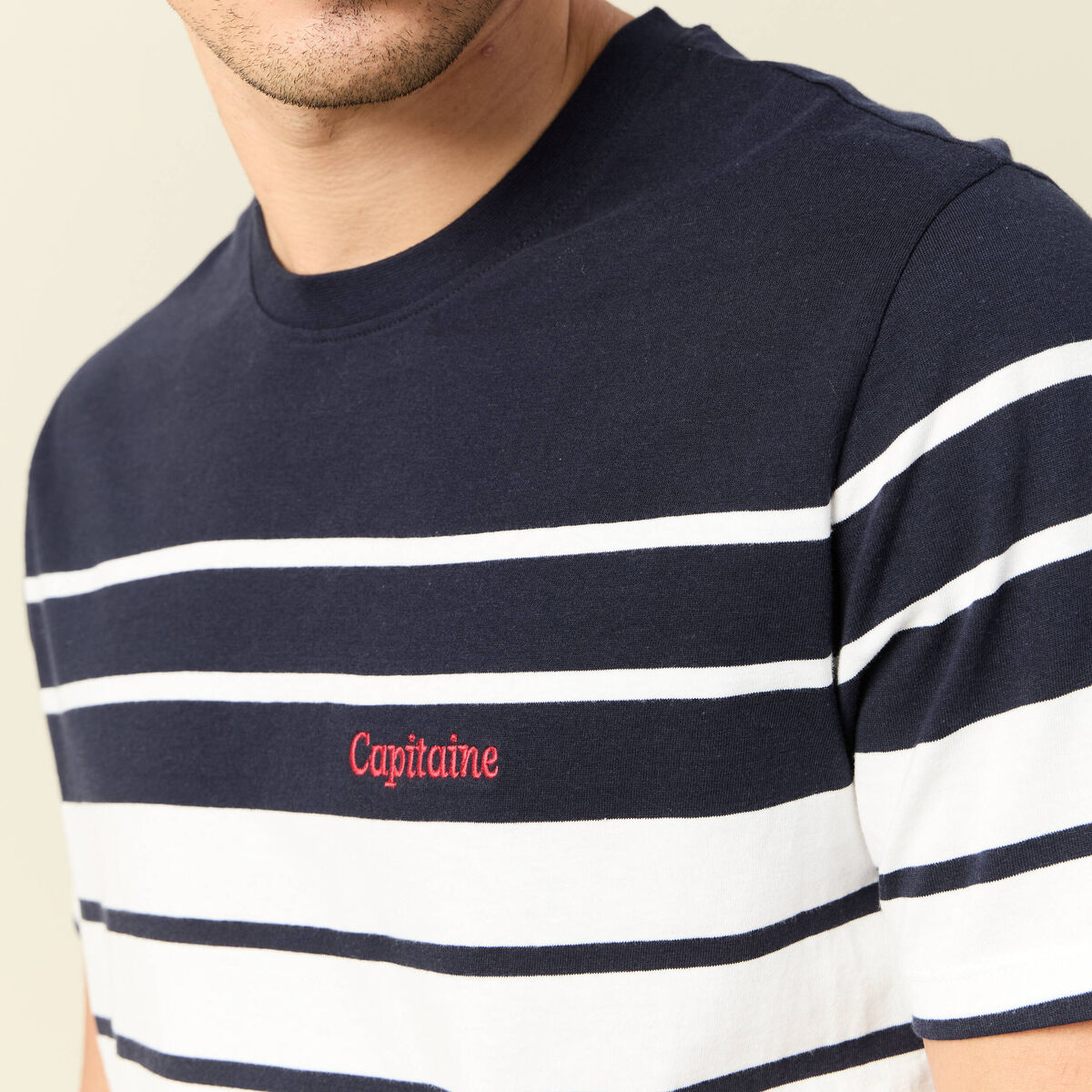 T-shirt manches courtes ecru homme