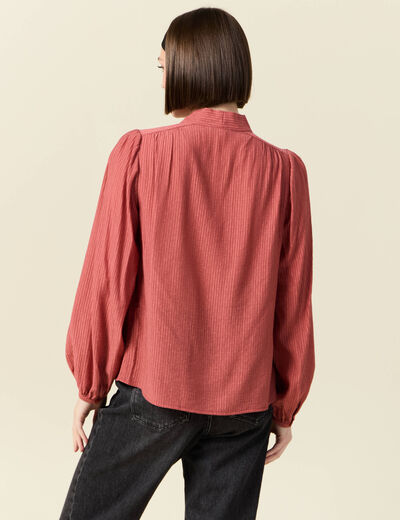 Blouse manches longues vieux rose femme