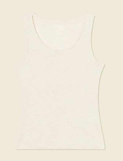 Débardeur femme uni col arrondi Instinct beige femme