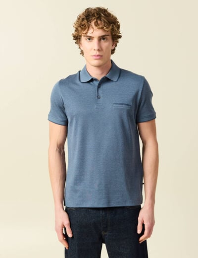 Polo manches courtes bleu gris homme