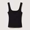 D&eacute;bardeur ajust&eacute; col carr&eacute; noir femme