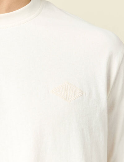 T-shirt manches courtes ecru homme