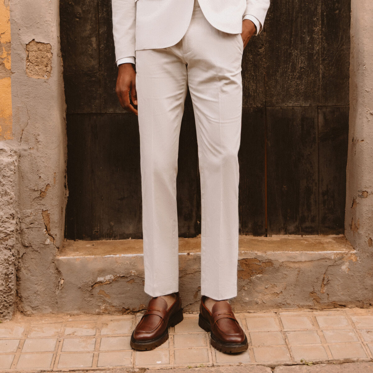 Pantalon chino sable homme
