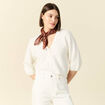 Gilet manches 3/4 blanc femme