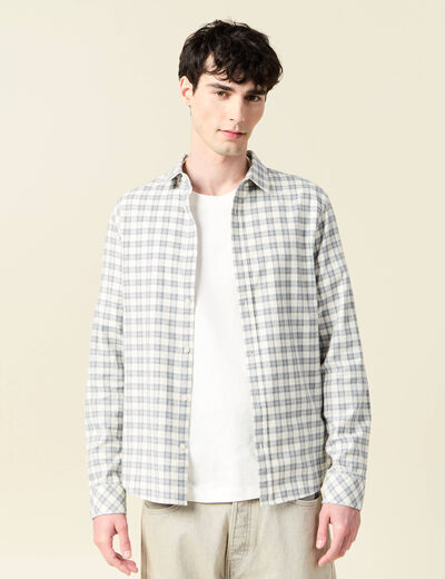 Chemise manches longues beige homme
