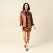 Veste manches longues doubl&eacute;e camel femme