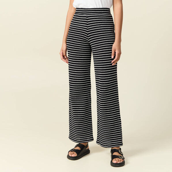 pantalon large en maille noir femme Pantalon large en maille noir femme