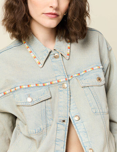 Veste oversize en jean bleu ciel femme