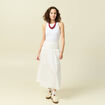 Jupe longue &eacute;vas&eacute;e en coton ecru femme