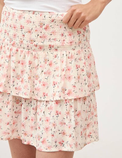 Mini-jupe taille haute fluide noir femme