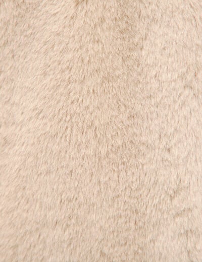 Blouson ample court col montant beige femme