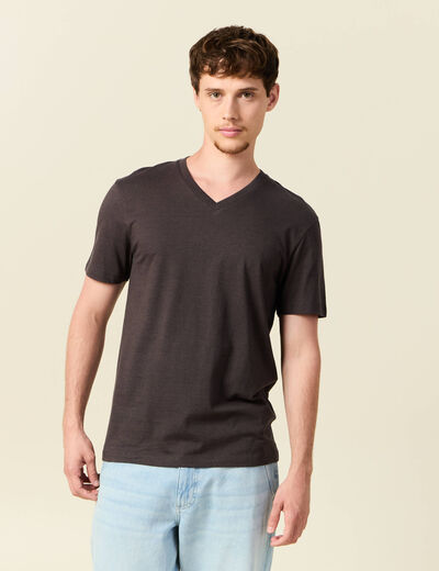 T-shirt manches courtes homme taupe homme