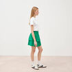 Jupe courte &eacute;vas&eacute;e doubl&eacute;e vert femme