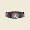 Ceinture en cuir western marron foncé femme