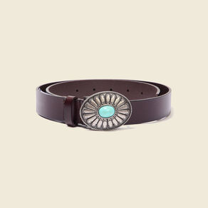 Ceinture en cuir western marron foncé femme
