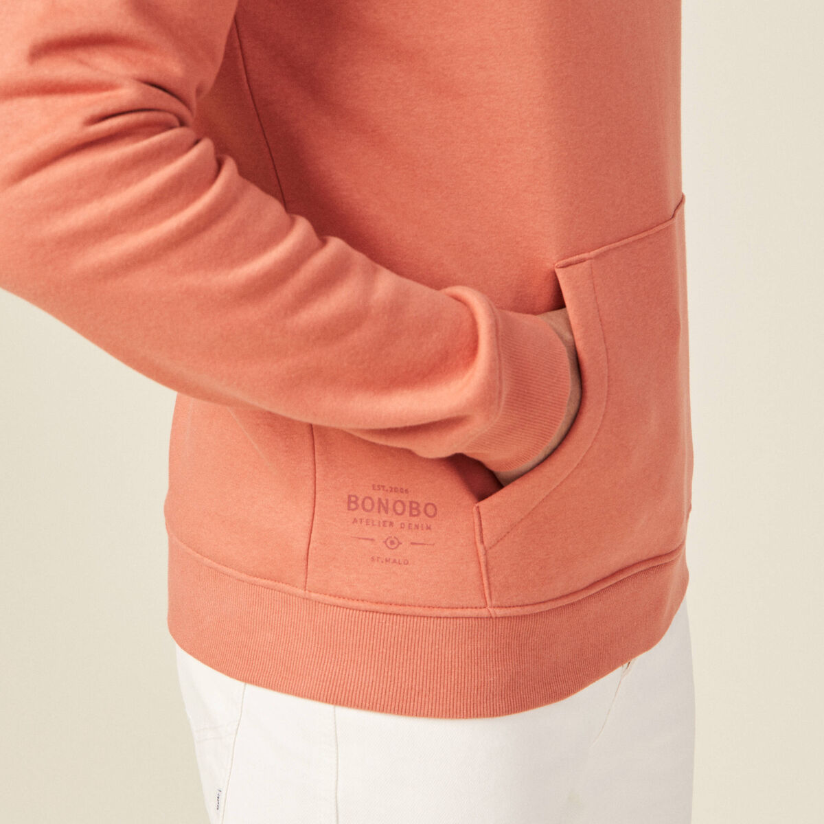 Sweat manches longues rose homme