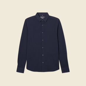 Chemise manches longues bleu marine homme