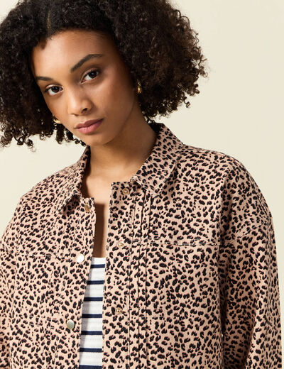 Blouson boutonné camel femme