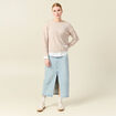 Pull manches longues 2-en-1 creme femme