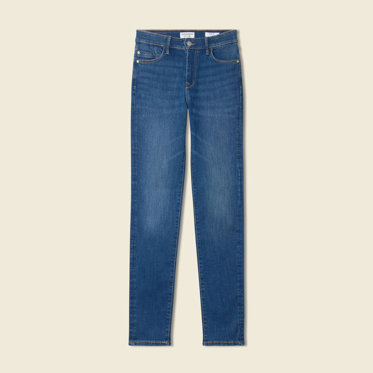 Jeans slim taille haute denim stone femme