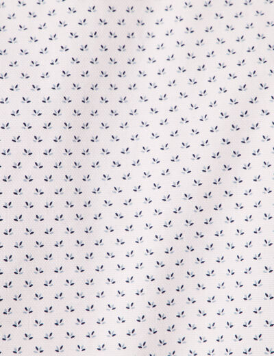 Chemise cintr&eacute;e en coton manches longues blanc homme