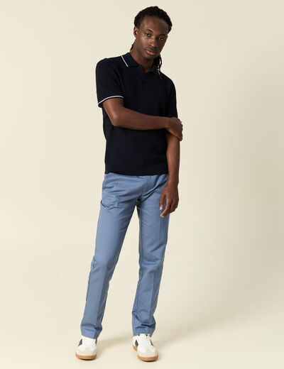 Polo manches courtes bleu marine homme