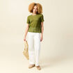 T-shirt manches courtes vert olive femme