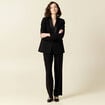 Pantalon straight taille haute noir femme