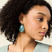 Boucles d'oreilles pendantes vert pastel femme