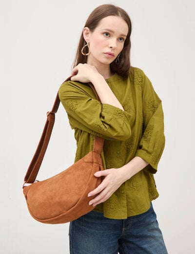 Sac bandouli&egrave;re avec doublure camel femme