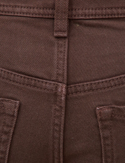 Pantalon wide leg taille standard marron femme