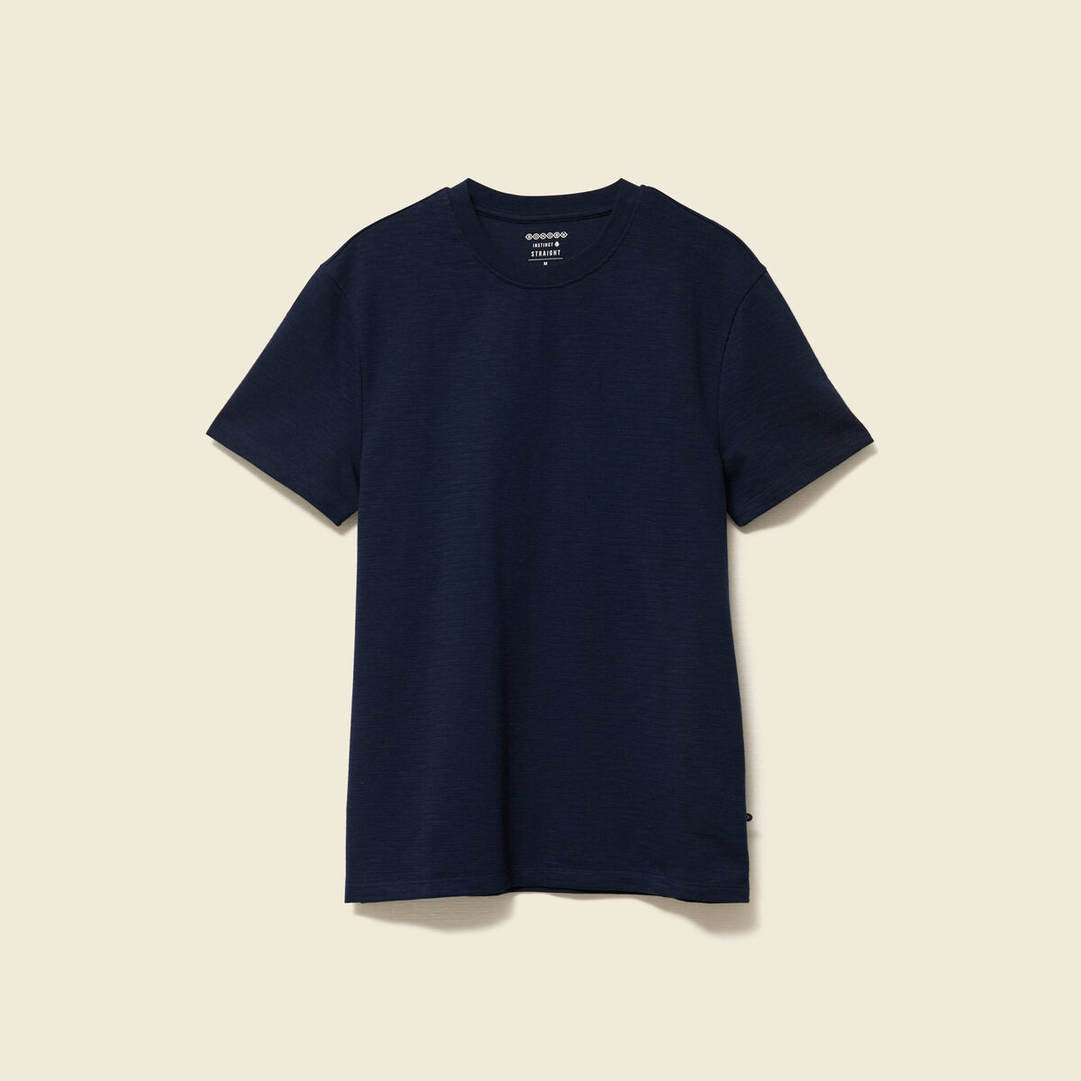T-shirt cintré col rond manches courtes bleu marine homme
