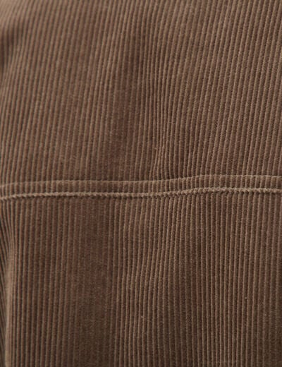 Blouson droit en velours manches longues taupe homme