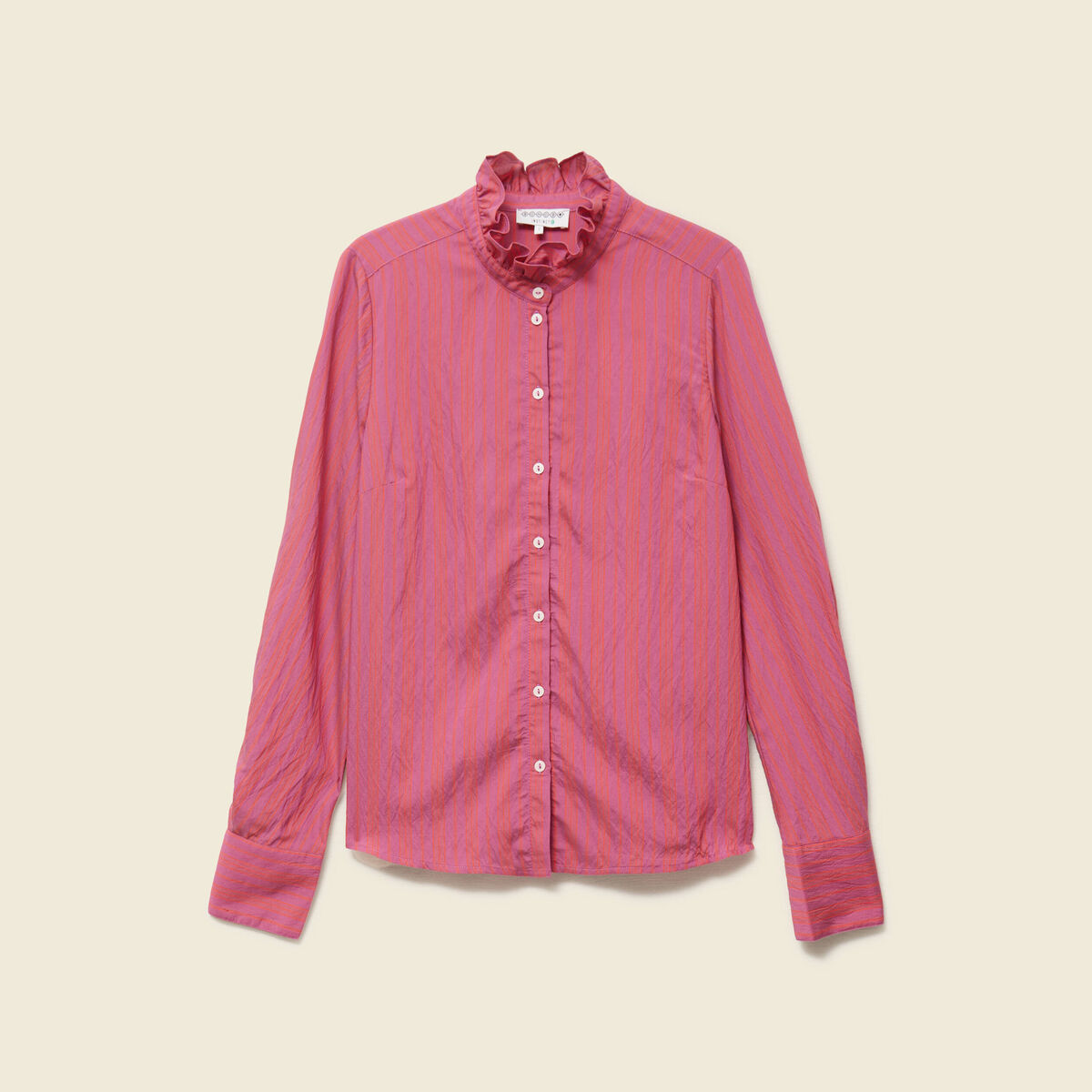 Chemise oversize manches longues prune femme