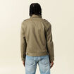 Blouson style biker zipp&eacute; vert kaki homme