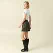 Mini-jupe droite courte vert kaki femme