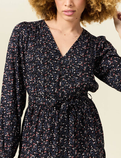Robe évasée éco-responsable noir femme