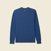 Pull fin col rond manches longues bleu fonc&eacute; homme