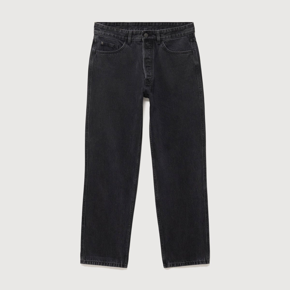 Jeans large relaxed denim noir homme