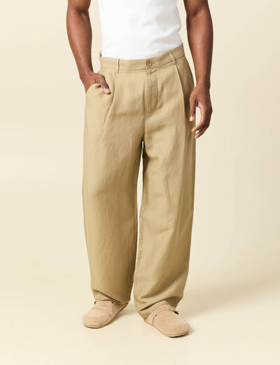Pantalon droit longueur 32 vert olive homme