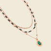 Lot 3 colliers vert canard femme